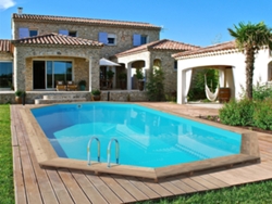 Piscina de madera "Palma" - 7.57 x 4.07 x 1.31 m HABITAT ET JARDIN