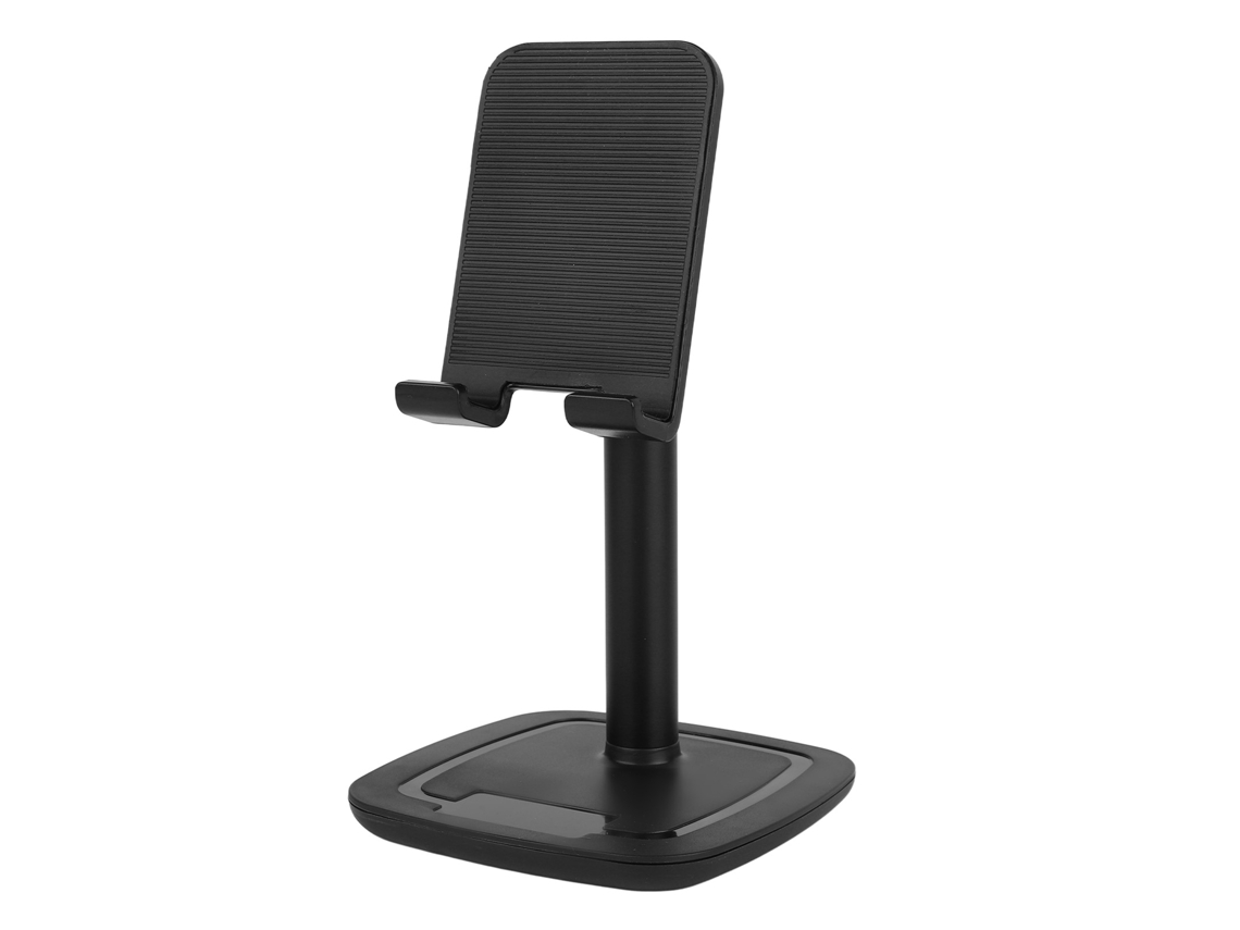 Soporte Para Teléfono (plegable Y Telescópico) De Aleación De Aluminio Negro Para Escritorio