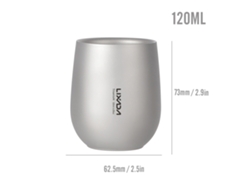 Vaso De Agua Ultraligero De Titanio Con Doble Pared Aislante De 120 Ml Para Camping, Senderismo, Hogar Y Oficina.