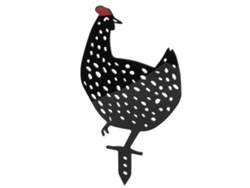 Pollo en un palo, decoración de jardín, negro, CHABERLU