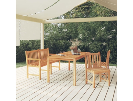 Conjunto 4 de comedor para jardín VIDAXL madera maciza de teca