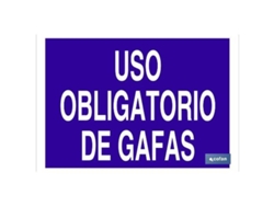 Señal poliestireno 297x210 uso obligatorio de gafas
