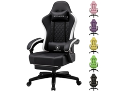 Gtplayer Cadeira De Jogos Ergonômica, Poltrona Para Jogos, Cadeira De Escritório, Couro Sintético, 150 Kg, Preto