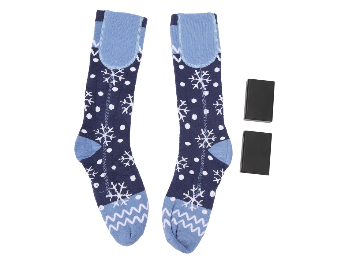 Calcetines Eléctricos Azules Con Calefacción, 3 Niveles Ajustables, Elásticos, Funcionan Con Pilas, Para Uso Exterior En Invierno.