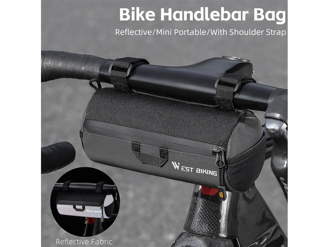Bolsa Portátil Multifuncional De 1 Litro Para Manillar De Bicicleta, Bolsa Para Ciclismo, Accesorio Delantero Con Correa Para El Hombro.