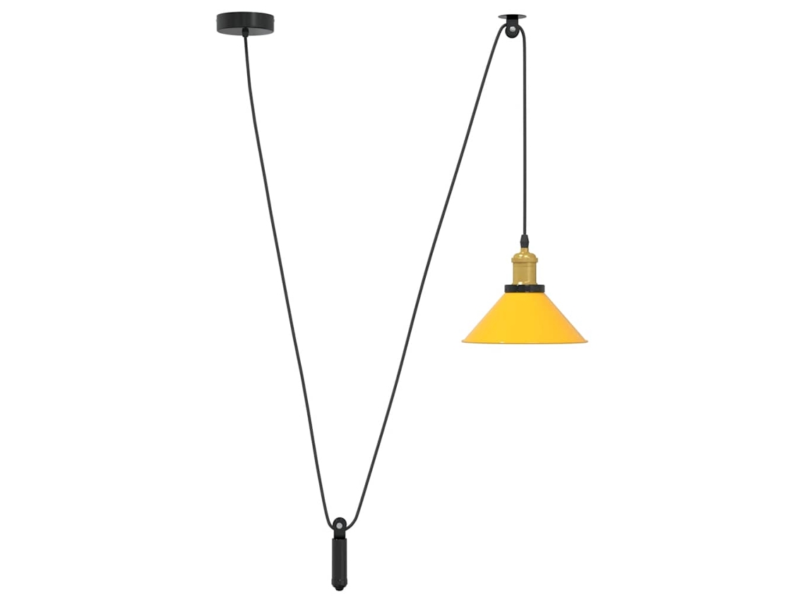 Lámpara Colgante Vidaxl Amarillo Metal (ø22 Cm)
