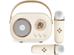 Mini máquina de karaoke para niños, altavoz Bluetooth portátil con 2 micrófonos inalámbricos, juguetes para niños y niñas, regalos Yizhood