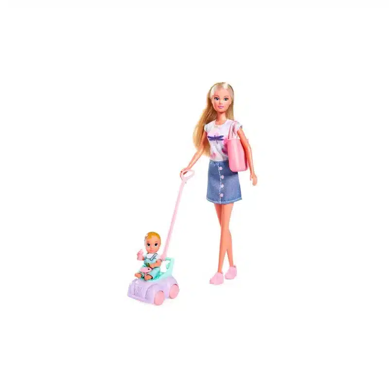 Muñeca Stefi Love Baby Car Con Figura Bebé Y Correpasillos 105733585 Simba P24
