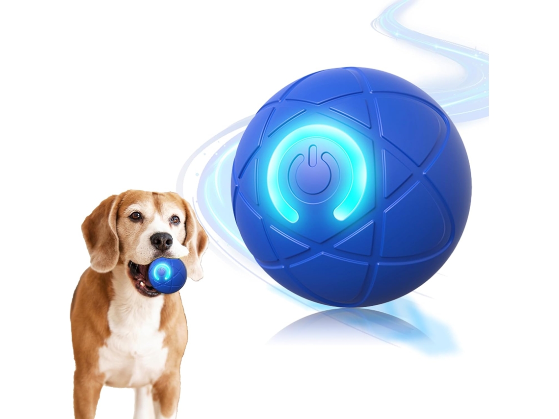 Pelota Interactiva Inteligente Para Perros Con Ruedas Automáticas Recargable Por Usb Azul Gertiz