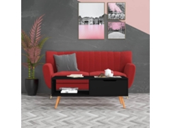 Mesa de Centro Apoyo 100X49,5X43 cm Aglomerado Negro