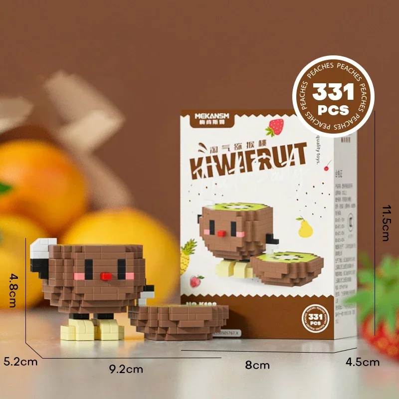 Bloques de construcción con forma de fruta, minijuego de rompecabezas para armar, decoración del hogar MDUG