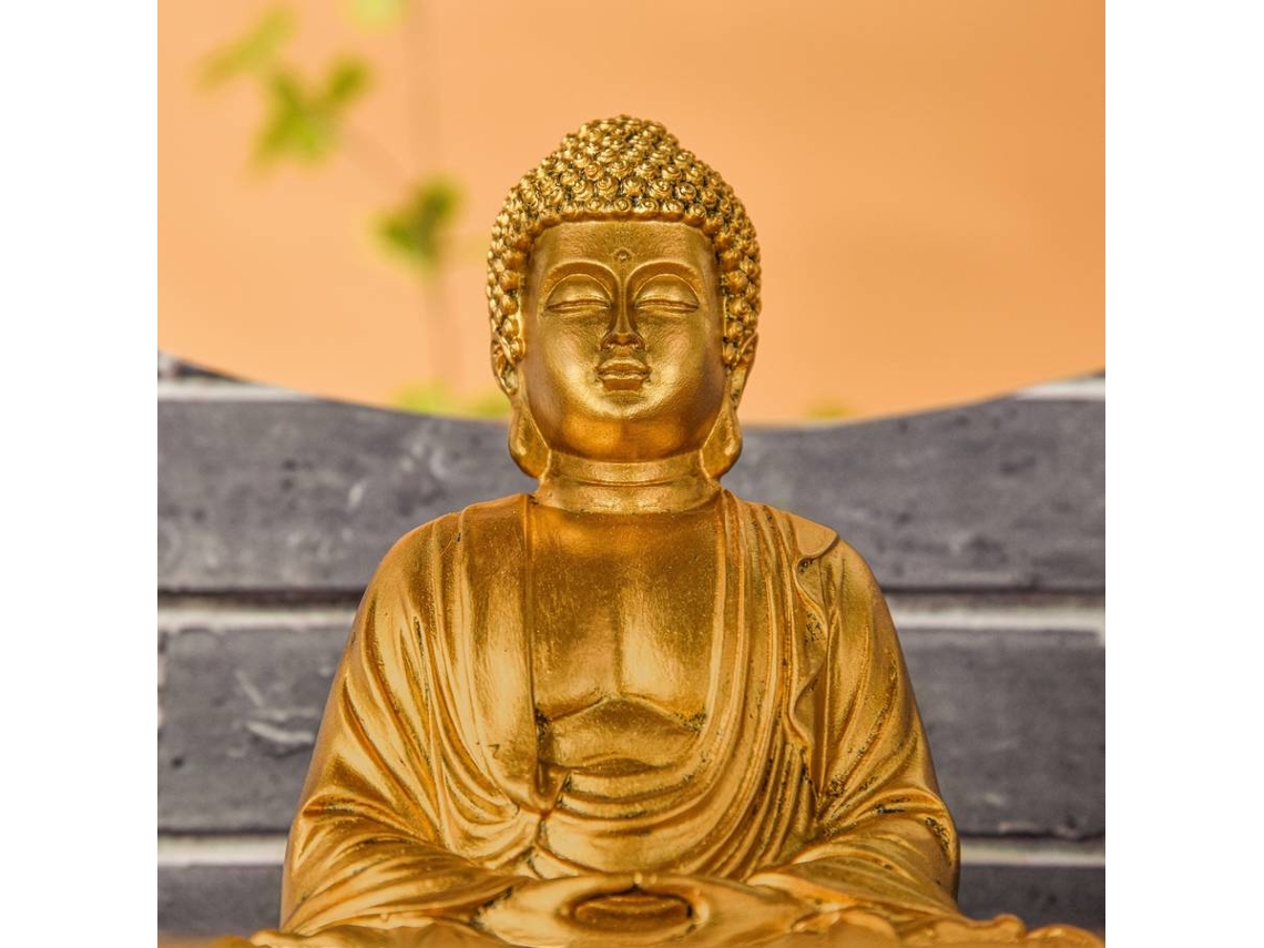 Pieza Decorativa ZEN'LIGHT Buda (Gris - 16x10x20 cm - Resina)