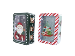 Juego de 2 cajas navideñas para dulces, galletas y regalos Hengjian