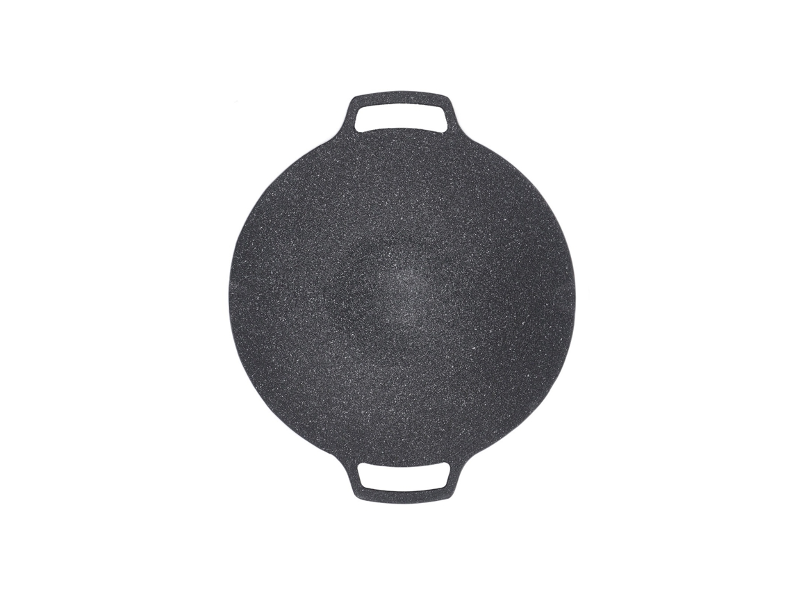 Plancha Redonda Antiadherente De Aleación De Aluminio Con Dos Asas Para Barbacoa Y Picnic, 33 Cm/13 Pulgadas.