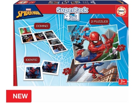 Juego de Mesa EDUCA Superpack Spiderman (Edad Mínima: 3 Años - Dificultad: Baja)