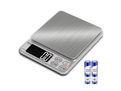 Báscula De Cocina Digital Pantalla Lcd Báscula De Alimentos Para Hornear Pequeña Para El Hogar 3 Kg / 0.1 G De Plata Gertiz