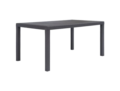 MAISON EXCLUSIVE Mesa de jardín de plástico aspecto ratán marrón 150x90x72 cm