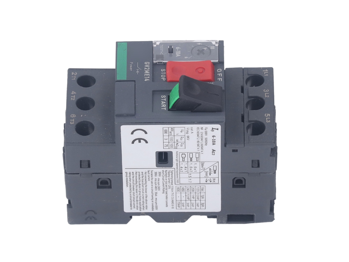 Disyuntor De Motor De Protección Contra Sobrecarga Magnético Térmico Iniciador Manual Botón Rail Mount Ac690v Gv2‑me14 6‑10a