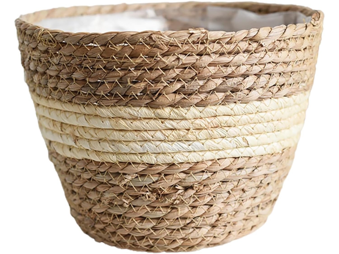 Cesta De Flores Tejida A Mano Para Jardín Interior Y