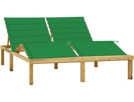 Tumbona VIDAXL Verde Madera (200x138x77 cm)