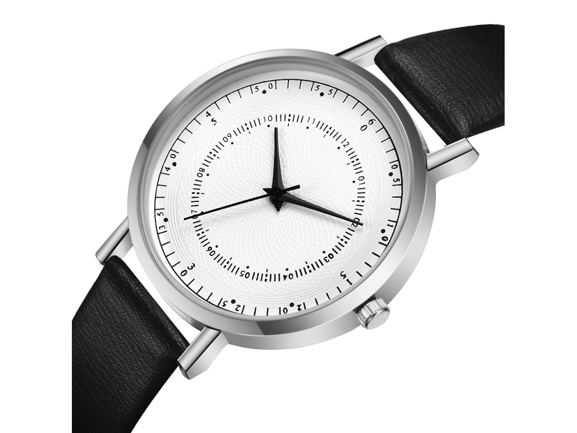 Reloj De Pulsera Informal De Moda Con Correa De Pu, Modelo Xr3257, Negro Y Plateado.