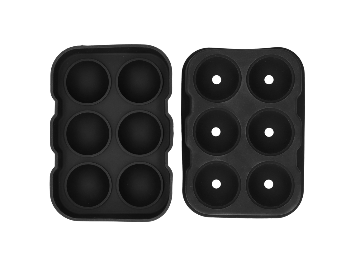 Molde De Silicona Negro Para Cubitos De Hielo Con 6 Cavidades Para Cubitos Y Bolas De Hielo, Ideal Para Bares Y Fiestas.
