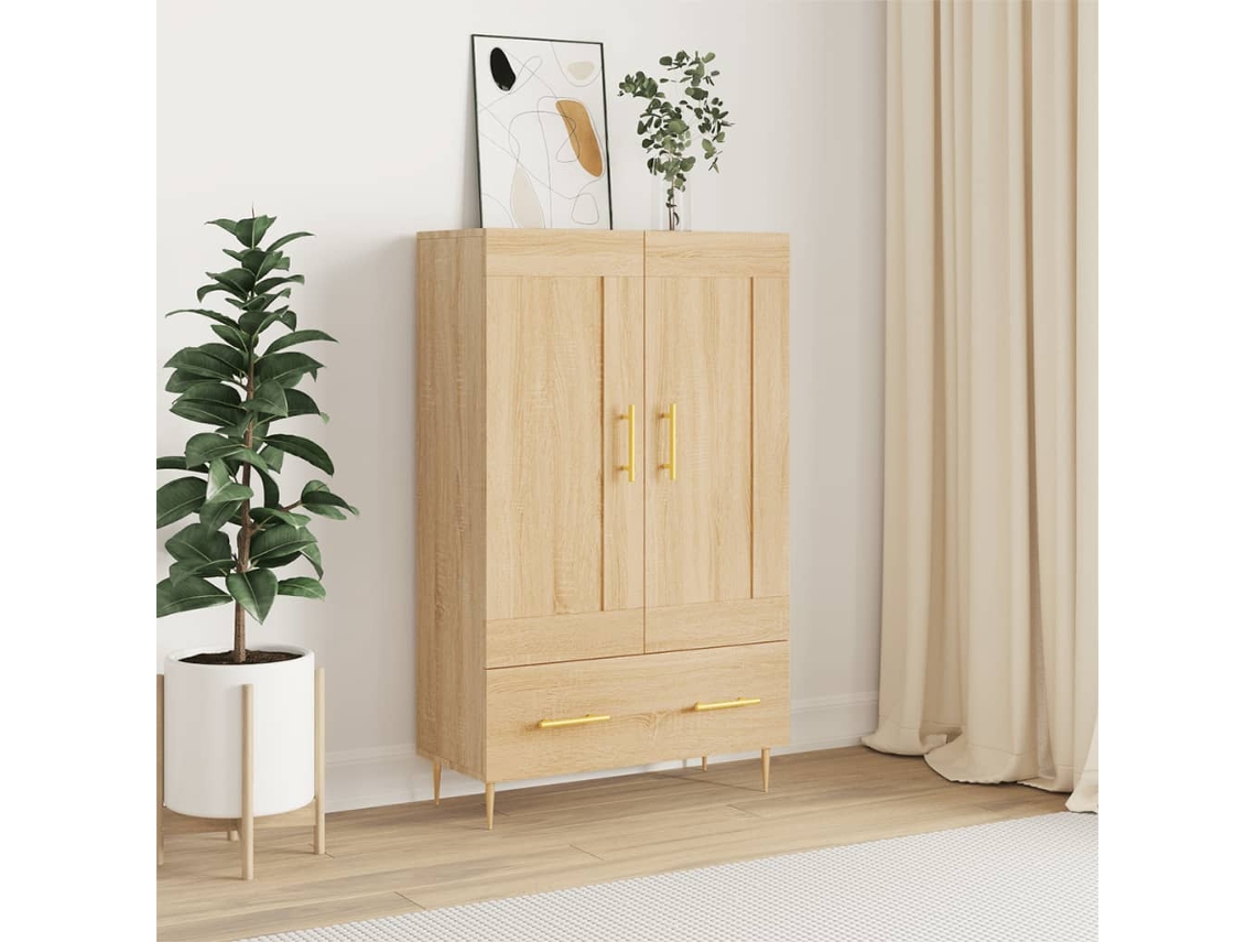 Lovely Home Armario Alto Derivados de Madera 69,5X31X115Cm Roble Sonoma