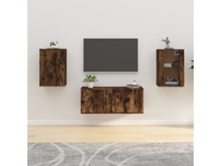 Estantería/Muebles de TV de Pared 2 Pzs 40X34,5X60 Cm Roble Ahumado