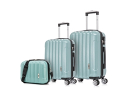 Juego de maletas Policarbonato Rígida 3 piezas|Maleta Cabina 55cm|Maleta Mediana 68cm|Neceser 29cm