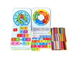 Dan26-juguetes De Madera Educativos 6 En 1 Para Niños: Palitos Contables, Clima, Semana, Reloj Matemático Y Juegos De Cognición Preescolar