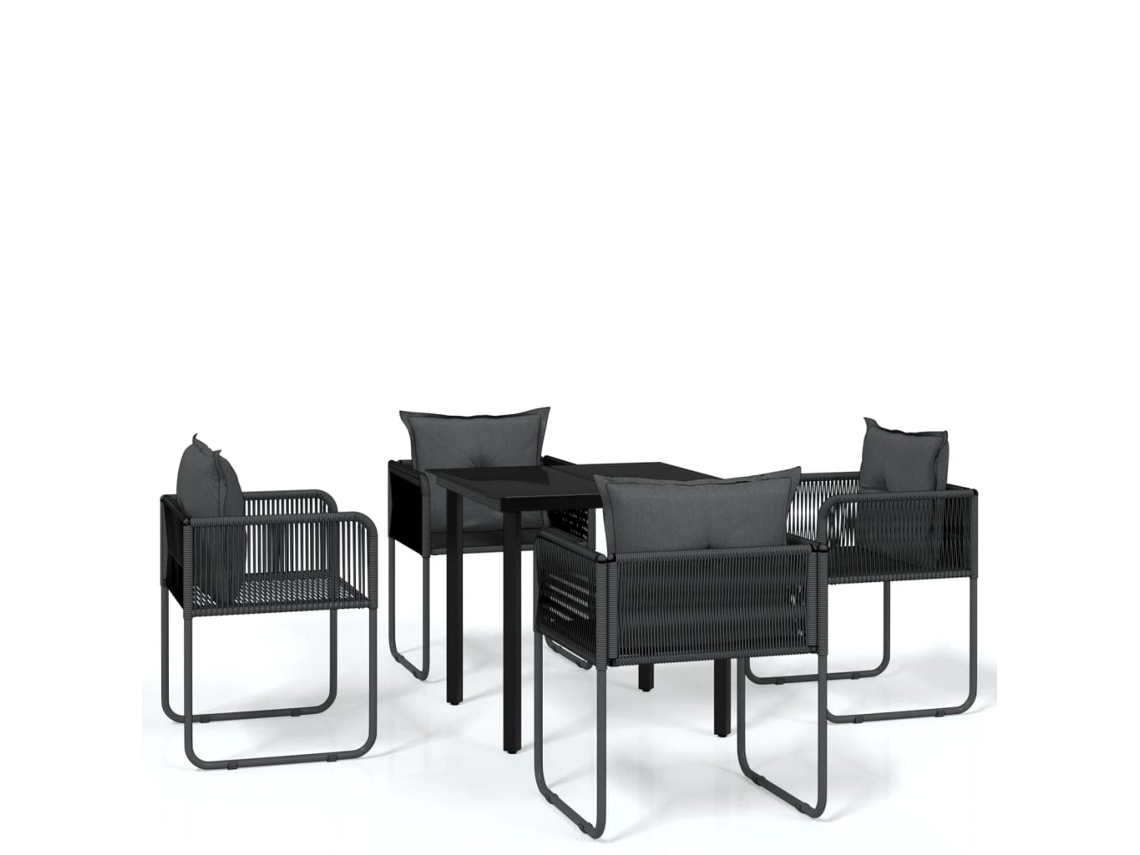 Maison Exclusive - Juego De Comedor Para Jardín 5 Piezas Negro