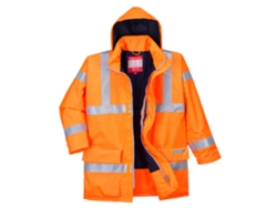 Parka De Alta Visibilidad Bizflame Rain - Resistente A Llama Y Antiestática Naranja / 5xl