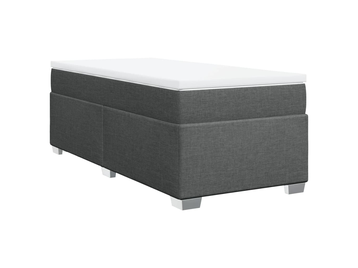 Maison Exclusive - Cama Box Spring Con Colchón Tela Gris Oscuro 100x200 Cm