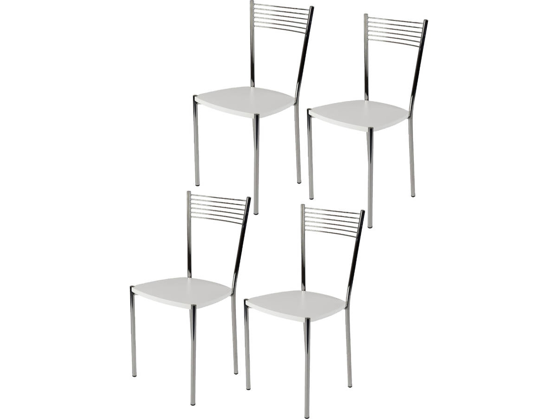Conjunto de 4 Cadeiras T M C S Elegance M101BI (Branco - 87x42x44 cm - Aço)