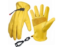2026-guantes De Jardinería Para Hombre/mujer, Cuero De Vaca, Anti-espinas Y Anti-cortes, Reforzados Amarillos