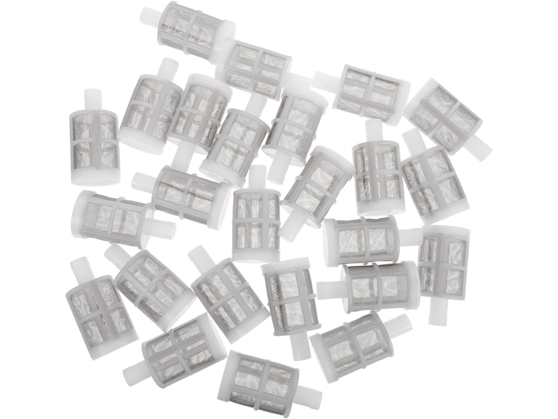 Juego de 25 filtros para manguera de bomba de agua de 10 mm en plástico y acero inoxidable. SFUSHOS