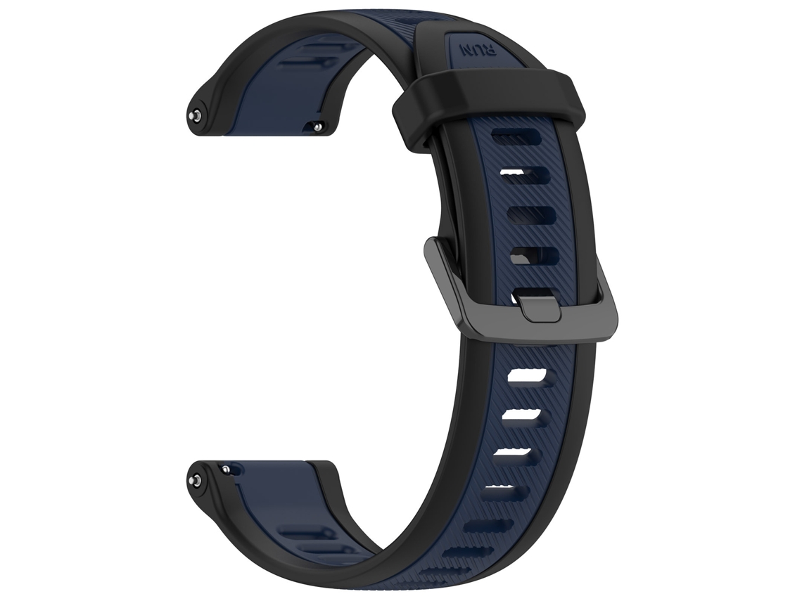 Pulseira Em Silicone Para Garmin Forerunner 165 (22 Mm) Preto Azul Hexinyigjly