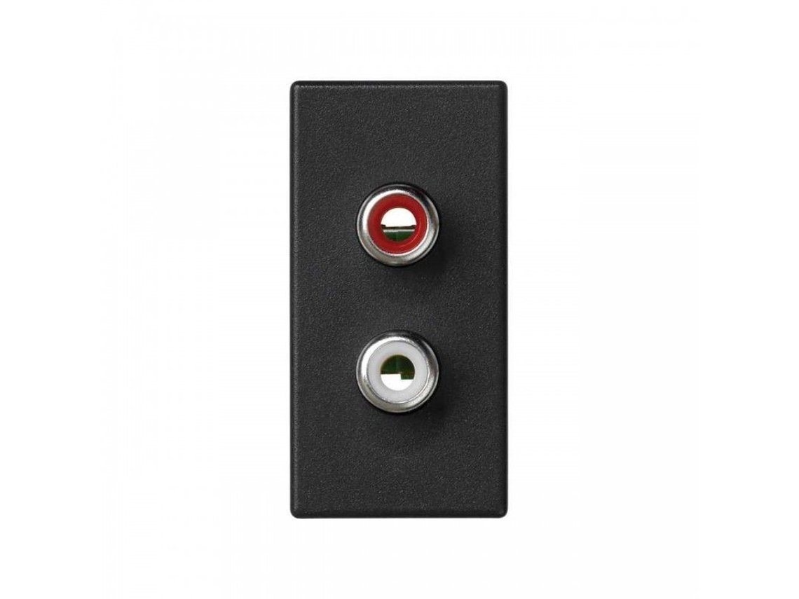 Placa K45 Medio Mecanismo Con 2 Conectores Rca Gris Grafito Simon K101b/14