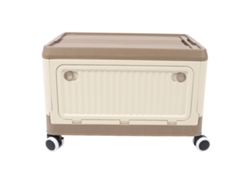 Caja De Almacenamiento Plegable Con Tapa Y Ruedas, Apilable, Con Asa, Para Ropa, Libros Y Juguetes.