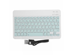 Teclado Sem Fio Bluetooth Portátil 10 Polegadas Teclas Silenciosas Antiderrapante Para Dispositivos Universais Verde Claro