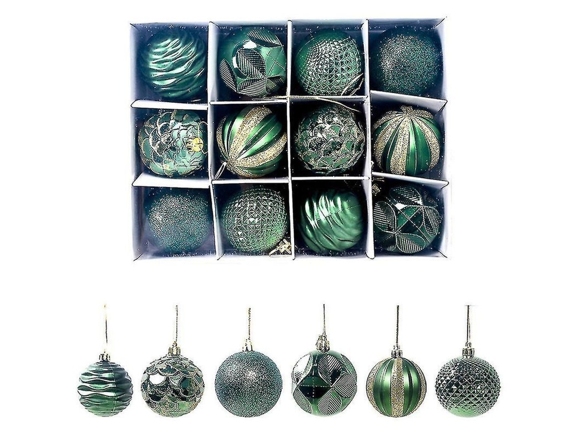 12 Bolas De Navidad De 5,99 Cm Para Decorar El Árbol, Con Caja Reutilizable Para Fiestas Y Celebraciones.