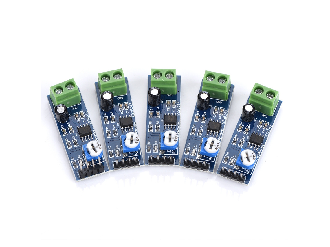 Módulo Amplificador De Audio De 5v-12v Con Ganancia De 200x, Chip Lm386, Ajuste De Volumen, 5 Unidades.