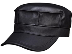 Casquette De Baseball En Cuir Véritable For Homme – Plate Vache (noir, Xl)(xx-large Black)