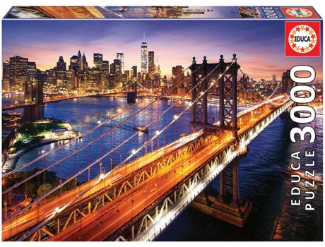 Puzzle EDUCA 3000 Manhattan Al Atardecer (Edad Mínima: 12 Años - 3000 Piezas)