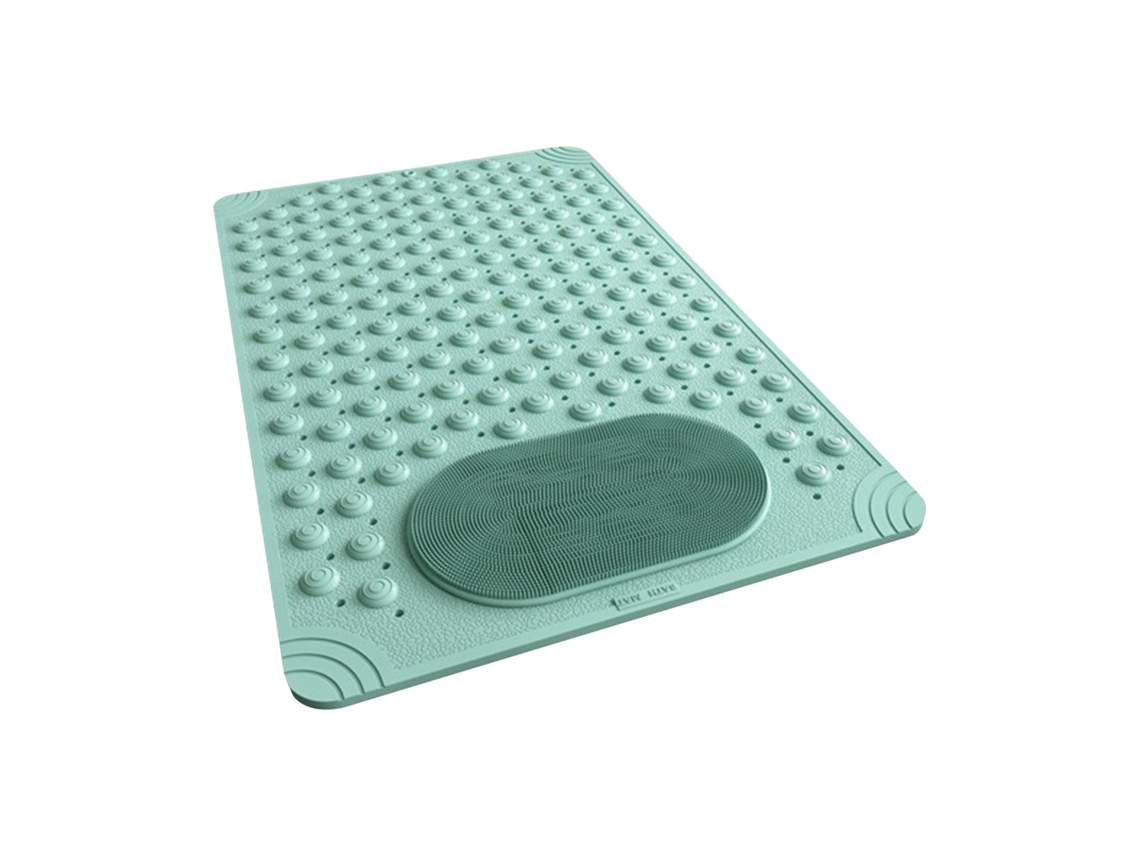 Alfombra De Baño Antideslizante Con Potentes Ventosas Y Orificios De Drenaje Para Ducha Y Masaje De Pies (verde/50x80cm) Gertiz