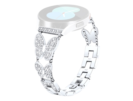 Correa de metal decoración de diamantes de imitación 20mm para Huami Amazfit Bip 3 Pro/GTS 4 Mini/GTS 3 - plata