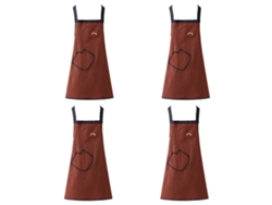 Delantal De Algodón Femenino Para Cocina, 4 Piezas, Moda, Para Trabajo En Restaurante, Para Cocinar