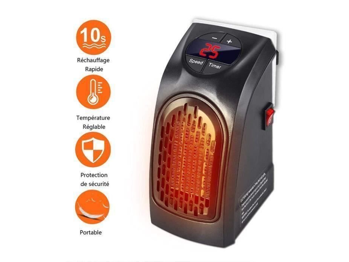 Radiador Ventilador para Baño - Mini Calefacción Auxiliar con Potente Termostato Regulable 400 Watts Bajo Consumo - m33701 S/MARCA