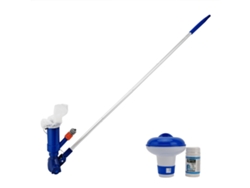Kit de limpieza de piscinas con aspiradora, cabezal de succión y tela de malla azul