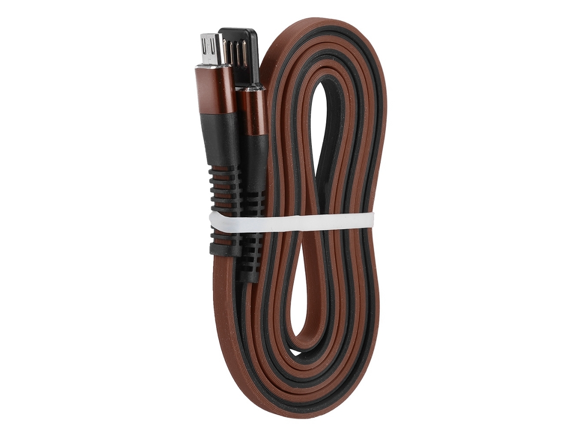 Cabo De Dados Usb 1m Carregamento Rápido Transferência Marrom Preto Durável Borracha 2a